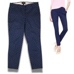 J.Crew  Women's Navy Polka Dog CAFE CAPRI Size 00 Photo 1