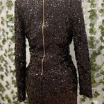 Venus Black Long Sleeve Sequin Dress Photo 3