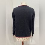 Vintage Victoria Jones Black Holiday Christmas Embroidered Cardigan Sweater Photo 9