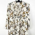 Free People  Pebble Crepe So Fine Long Sleeves Smocked Floral BohoTunic Top XS Photo 0