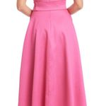 Badgley Mischka Cap Sleeve Fit and Flare Watermelon Pink Midi Dress Size 8 Photo 1