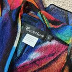 Creation Abstract Print Open Front 3/4 Sleeve Kimono Cardigan Women L Size L Photo 2