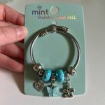Mint Stainless Steel Silver Charm Bracelet with Turquoise Beads Blue Photo 1