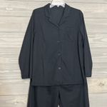 David Archy black pajama set women’s M waffle knit long sleeve Size M Photo 1