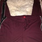 Hot Kiss Burgundy red leggings with black and white stripe Photo 1