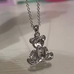 Silver Chain Necklace with Bear Pendant Photo 8