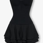 Revolve Heiress Beverly Hills - New with tags BLACK CORSET CHIFFON FLARED MINI DRESS Photo 3