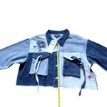 Thrill Jeans Denim Jacket Collection Patchwork NWT 3X Crop Distressed Blue Photo 1
