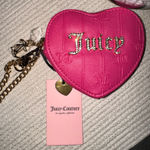 Juicy Couture  pink heart wristlet with gold chain Photo 0