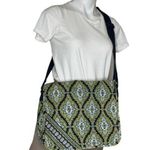 Vera Bradley Messenger Bag Cambridge Pattern Black Green White Adjustable Strap Photo 9