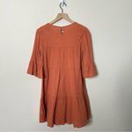 Outerknown Orange Clay Gauze Tiered Dress 3/4 Sleeves Womens Size S Photo 7