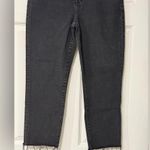 Madewell  Women's High Waist Classic Straight Jeans Black Frayed Hem, Size 27 Photo 3