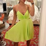 ALC Frank NWT A.L.C. Ari Pleated Satin In Green  Dress Size 4 Photo 1