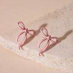 Pink Bow Earrings Photo 2
