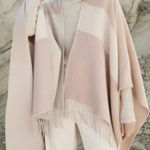 SOIA & KYO Cardigan Womens One Size Pink Mirel Fringe Knit Sweater Scarfigan Photo 0