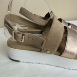 UGG  Braelynn Metallic Gold Leather Straps Platform Sandal Womens Size 10 Photo 5