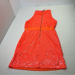Alice + Olivia  Cara Sleeveless Coral Orange Sequin Mini Dress SZ 14 Back Zip NEW Photo 15