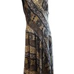 Rabbit Rabbit Rabbit Dress Midi Browns Aztec Sleeveless Sheer Lined Boho SZ 16 Brown Photo 0