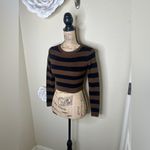 ZARA NTM: Black & Brown Striped Cropped Sweater Looks New Size Medium Photo 5