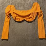 Princess Polly  Crop Top Womens 14 Becca Long Sleeve Orange Ribbed Underwire Photo 2