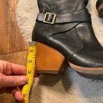 Kork-Ease  Korks Natali Black Tall Boots Size 9.5 Womens Buckle Wooden Block Heel Photo 1