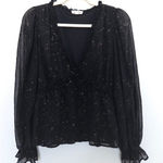 Blu Pepper Womens Blouse Size M Black Celestial Long Sleeve Witchy Whimsigoth Photo 0