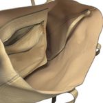 Cuyana  Small Easy Tote Beige Pebbled Leather 14" Laptop Handbag Shoulder Bag Photo 4