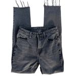 American Eagle  Stretch High Rise Frayed Hem Black Mom‎ Jeans Size 00 Photo 2