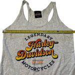 Harley Davidson Women’s Size S Muscle Tank Top Light Gray Wisconsin‎ HD Biker Orange Photo 4