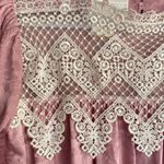 Jessica McClintock Vintage 80s Jessica McClintock Lord & Taylor Pink 100% Silk And Lace Top Size 6 Photo 2