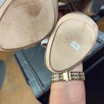 Elegant Gray and White Wedge Sandals Size 7 Photo 5