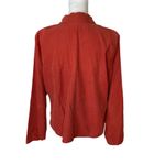 Flax Cotton Button Blazer Jacket Burnt Orange Medium Photo 5