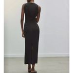 ZARA  NWT black o ring side cutout draped ruched midi dress Photo 5