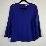 LK Bennett  | TJ Leon Blouse Bell Sleeve Long Sleeve in Violet Size Large Photo 0