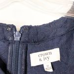 Crown & Ivy Crown Ivy Medium‎ Dress Navy Blue Textured Sleeveless Shift Above Knee 404 Photo 6