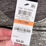 JM Collection  Womens Blouse Top Space Dye Zipper Metallic Gold Foil Petite Small Photo 9