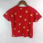 On Fire  M Red Gold QUEEN Crown Crop Top Photo 3