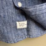 Frank & Eileen Women’s Barry Blue Mini Flower Button Down Striped Shirt Linen XS Photo 7