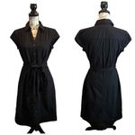 Banana Republic  Shirt Dress Tie Belt Black Size 12 Tall Stretch Pockets Photo 10