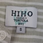 HIHO Linen Striped Button Down Shirt Dress White Photo 6