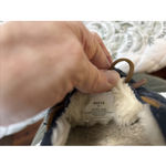 Minnetonka  Cally Moccasins 4014 Blue Suede Faux Fur Lined Slippers Size 7 Photo 3