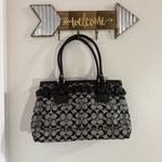 Coach Hampton Black and Gray Signature Tote Bag With Braided leather detail Photo 8