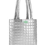 Clinique  Silver Metallic Puffy Tote Bag Photo 0