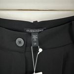 Eileen Fisher  Silk Georgette Crepe Black Pants Pockets Tapered Ankle Large NWT Photo 6