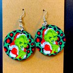 ma*rs  Grinch Round Dangle Pierced Earrings New Photo 0
