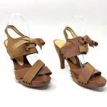 Stella McCartney Brown Grosgrain Lace Up Sling Back Heels Photo 11