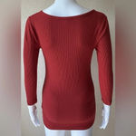 EXPRESS | Women’s Ladies Rust Red Orange Long Sleeve Shirt with Zipper | Small Photo 1