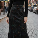 Hot Topic Thorn & Fable Butterfly Velvet Midi Skirt Juniors M Green Floral Mermaid Photo 0