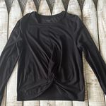 Athleta  Women’s Black Long sleeve tie/cinch  front shirt size M Photo 0
