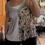 Lace Floral Grey Tank Top Gray Photo 0